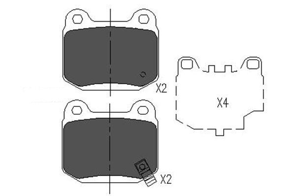 KAVO PARTS Комплект тормозных колодок, дисковый тормоз KBP-6562